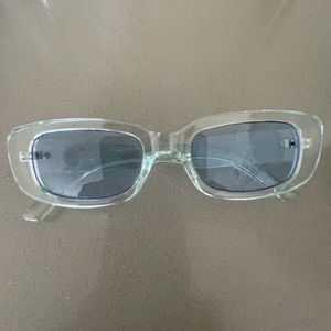 Blue plastic sunglasses